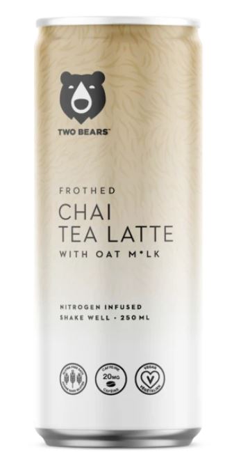 Two Bears Chai Tea Latte  w/Oatmilk 207ml 6/cs