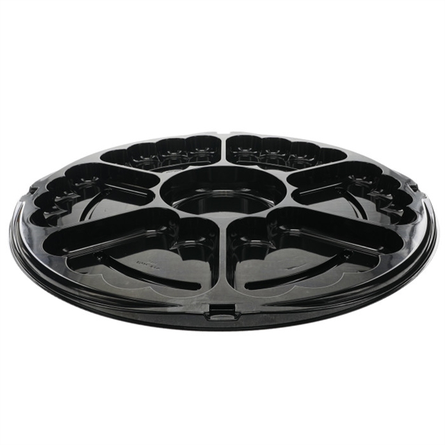 Catering Tray Round 16&quot; Lazy Susan Black Base 50/Case