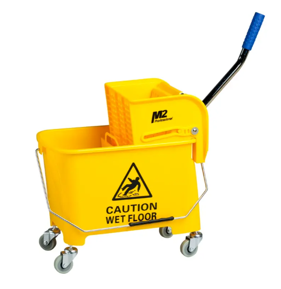 Mop Bucket &amp; Wringer 21QT  Junior w/Side Press Yellow 