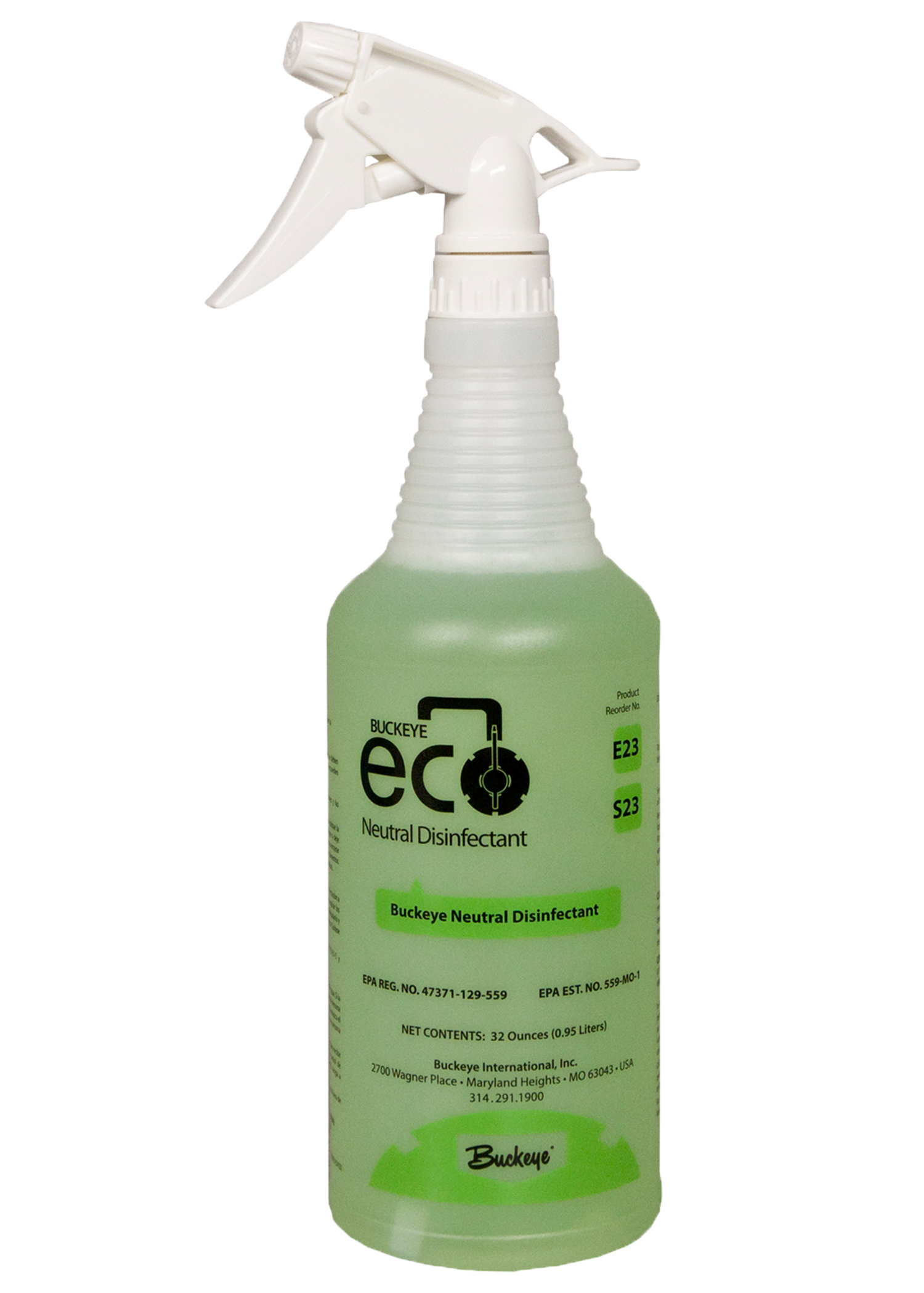 Buckeye ECO E23 Empty Bottle - Neutral Disinfectant 12/cs
