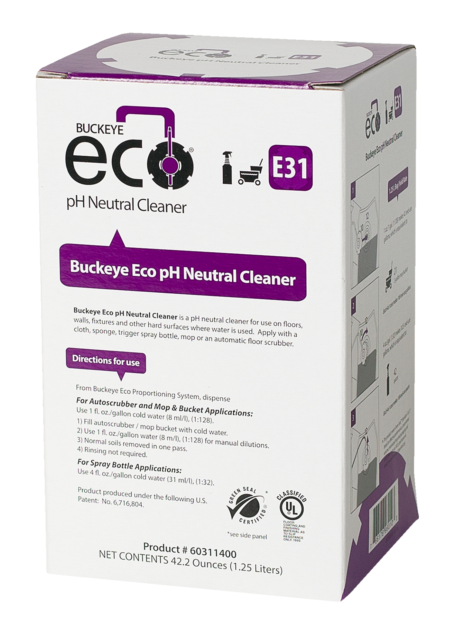 E31 Buckeye ECO PH Neutral  Floor Cleaner 4/1.25L