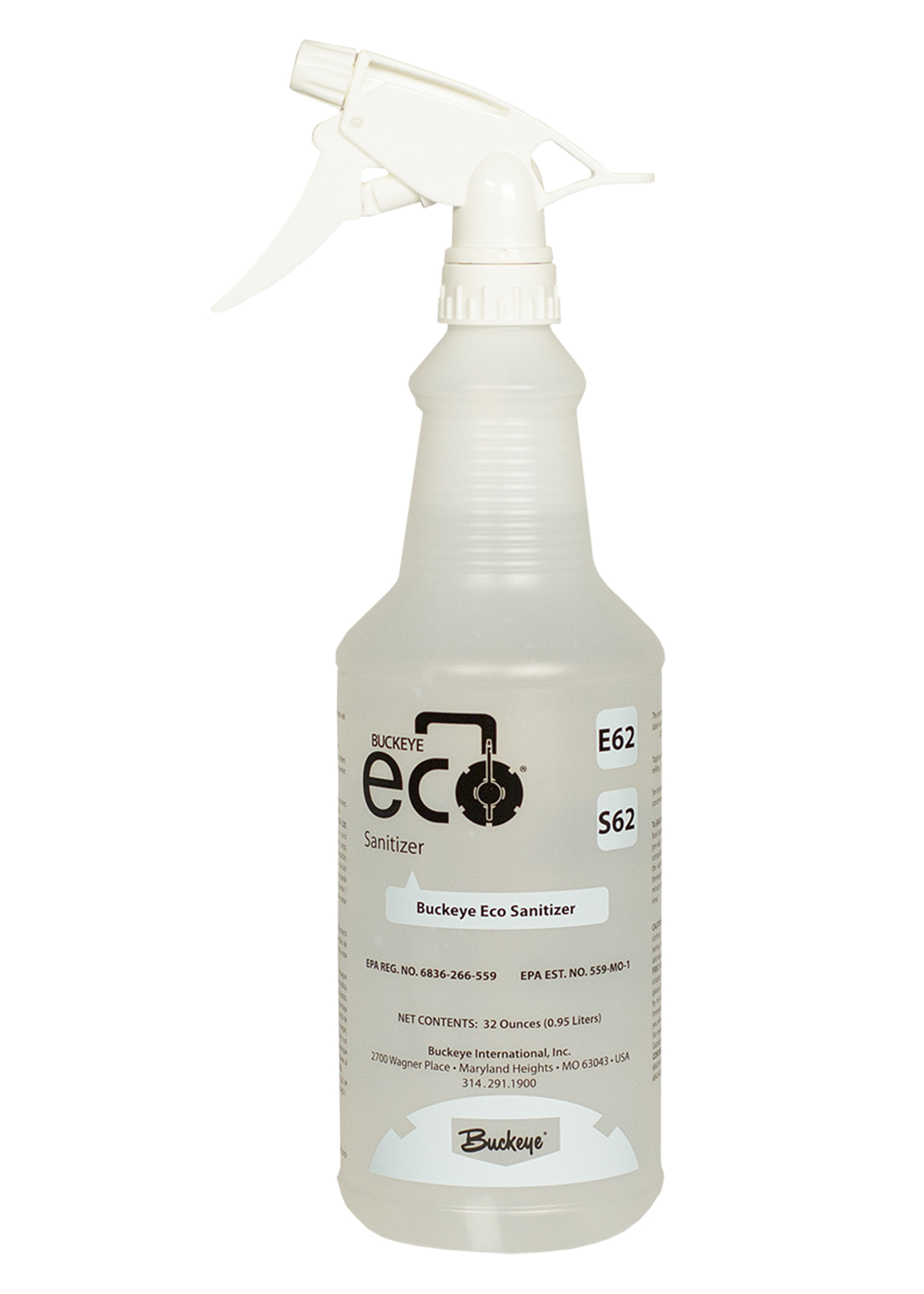 Buckeye ECO E62 Sanitizer  Bottle w/Trigger