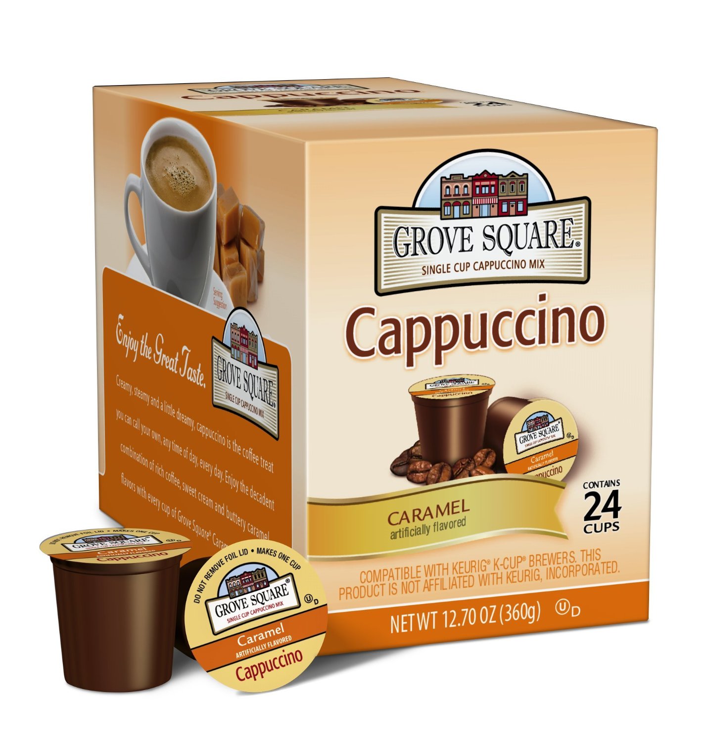 Grove Square Caramel Cappuccino Kcup 24/Box