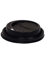 Genpak Dome Lid Black (Fits 10-20 oz Hot Cups) 1000/Case