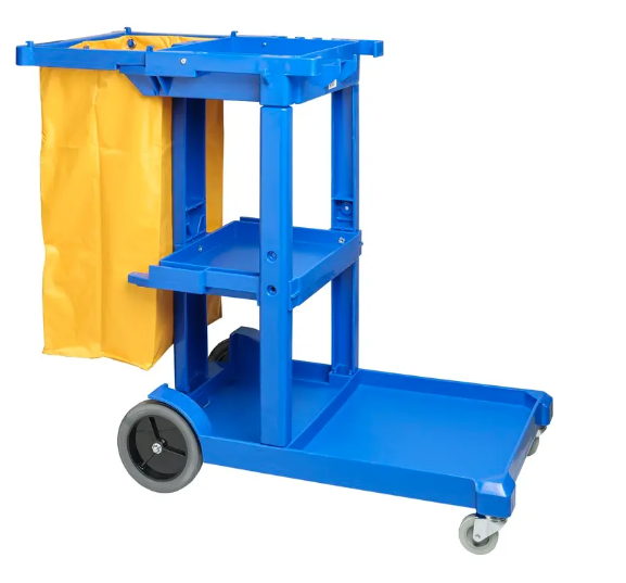 M2 Deluxe Janitorial Cart Blue  W/Bag ( Replacement Bag  #