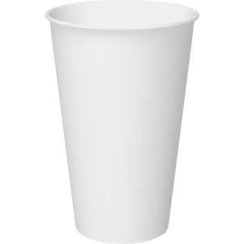 Plain White Hot Cups 16oz Single Wall 1000/Case