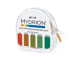 QT10 Hydrion Quat Test Strips  Paper 0-400ppm