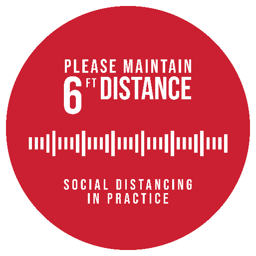 Please Maintain 6FT Distance  18&quot;x18&quot; (Social Distrancing) 