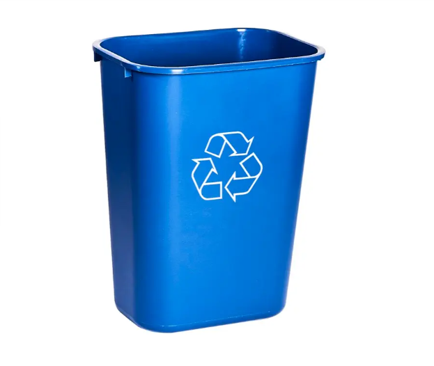 Waste Basket 28Qt Blue  Recycling 15&quot;x10.5&quot;x14.5&quot; 