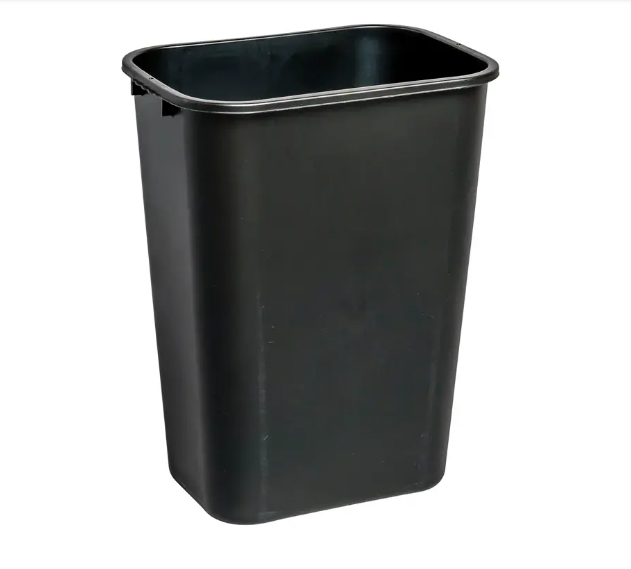 Waste Container 41QT Black 19.5&quot;x11&quot;x15.25&quot;