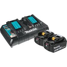 Makita Battery &amp; Dual-Port Rapid Charger Kit