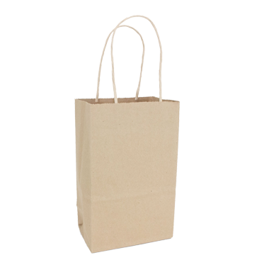 Kraft Gem Paper Bag with  Handle 5.5x3.25x8.37 250/Case