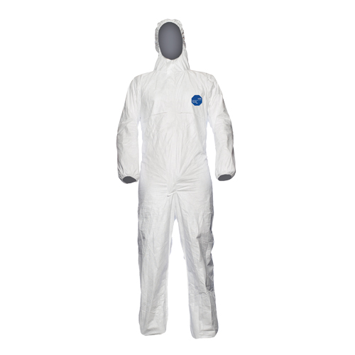 Tyvek 500 White Hooded  Coveralls Large (Category 3)